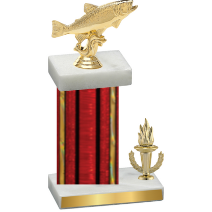 Accented Single Red Glacier Victory Fishing Trophy