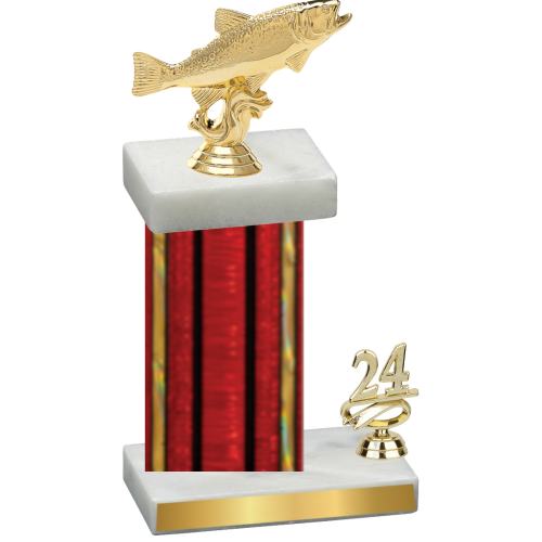 Accented Single Red Glacier Year Fishing Trophy