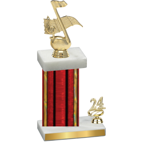 Accented Single Red Glacier Year Music Trophy