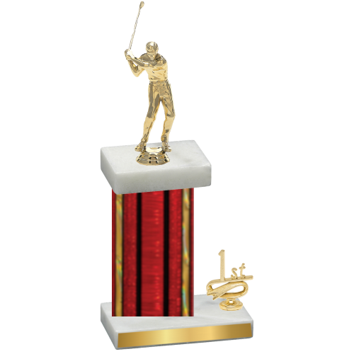 Accented Single Red Glacier First Place Golf Trophy