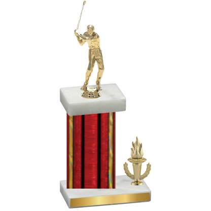 Accented Single Red Glacier Victory Golf Trophy