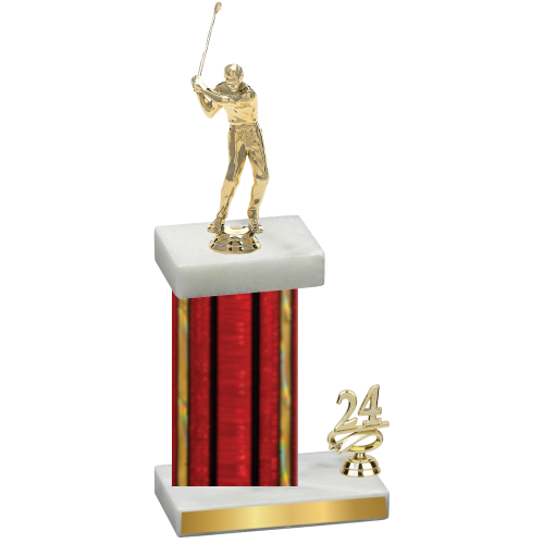 Accented Single Red Glacier Year Golf Trophy