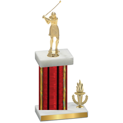 Accented Single Red Glacier Victory Golf Trophy
