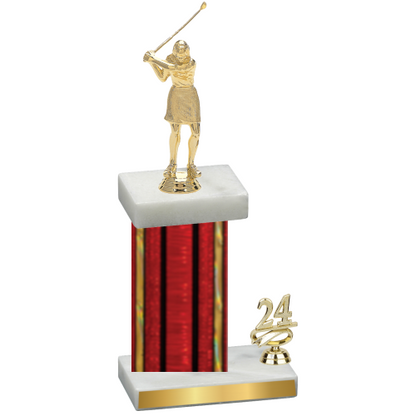 Accented Single Red Glacier Year Golf Trophy