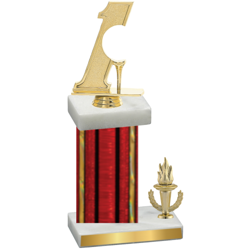 Accented Single Red Glacier Victory Golf Trophy