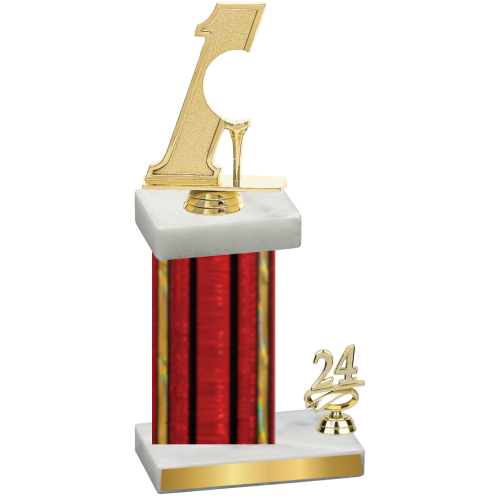 Accented Single Red Glacier Year Golf Trophy