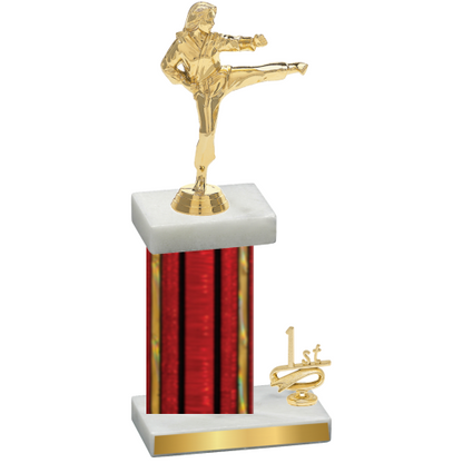 Accented Single Red Glacier First Place Karate Trophy