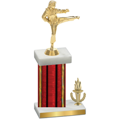 Accented Single Red Glacier Victory Karate Trophy