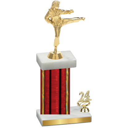 Accented Single Red Glacier Year Karate Trophy