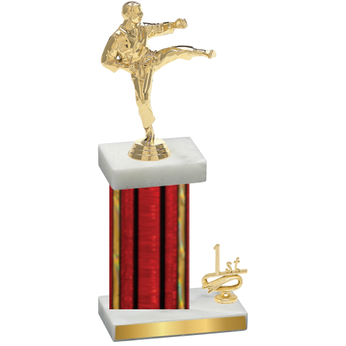 Accented Single Red Glacier First Place Karate Trophy