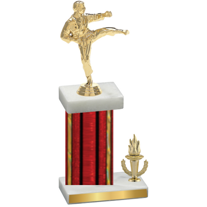 Accented Single Red Glacier Victory Karate Trophy