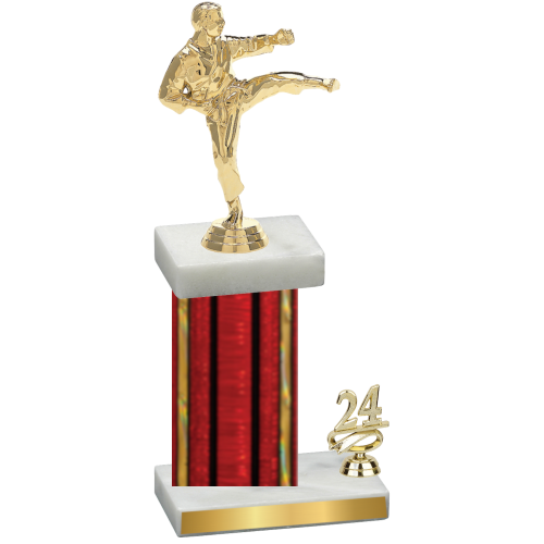 Accented Single Red Glacier Year Karate Trophy