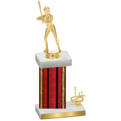 Accented Single Red Glacier First Place Softball Trophy