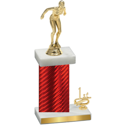 Accented Single Red Carbon Fiber First Place Tennis Trophy