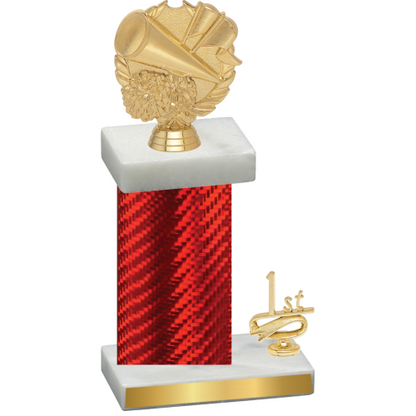 Accented Single Red Carbon Fiber First Place Cheerleading Trophy