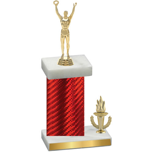 Accented Single Red Carbon Fiber Victory Victory Trophy