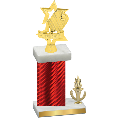 Accented Single Red Carbon Fiber Victory Pickleball Trophy