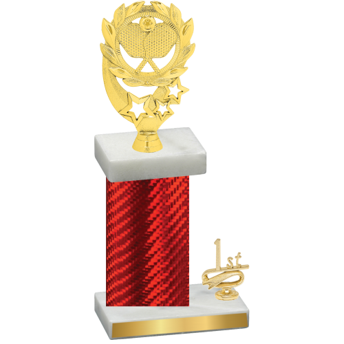 Accented Single Red Carbon Fiber First Place Pickleball Trophy