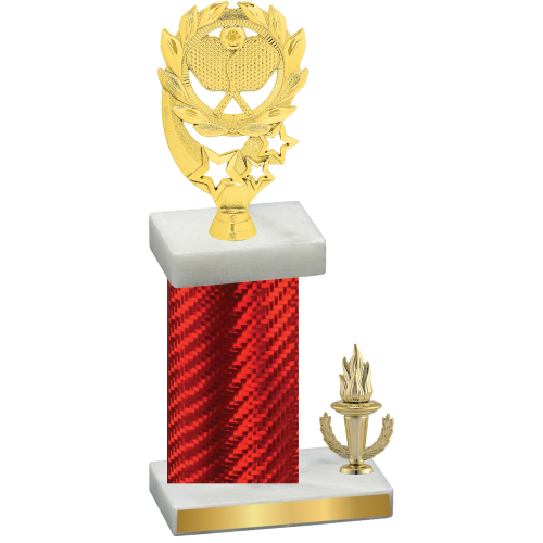 Accented Single Red Carbon Fiber Victory Pickleball Trophy