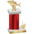 Accented Single Red Carbon Fiber First Place Fishing Trophy