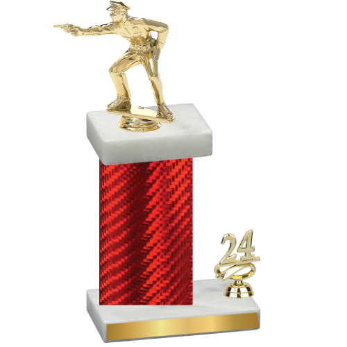 Accented Single Red Carbon Fiber Year Shooter Trophy