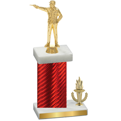 Accented Single Red Carbon Fiber Victory Shooter Trophy