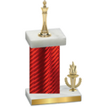 Accented Single Red Carbon Fiber Victory Chess Trophy