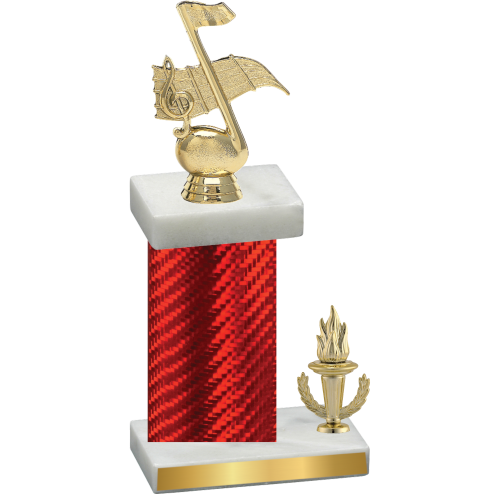 Accented Single Red Carbon Fiber Victory Music Trophy