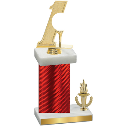 Accented Single Red Carbon Fiber Victory Golf Trophy