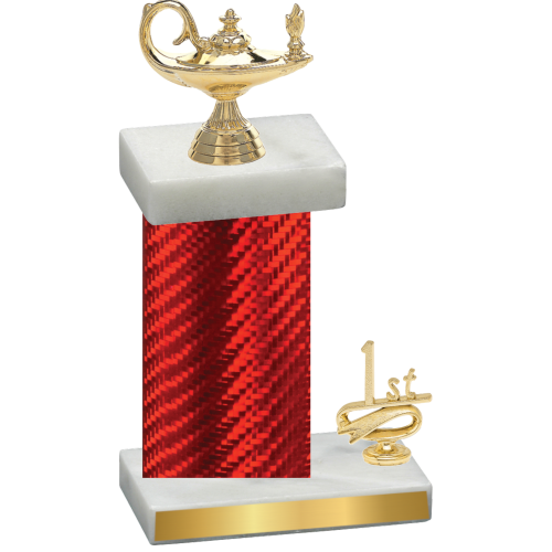 Accented Single Red Carbon Fiber First Place Academics Trophy