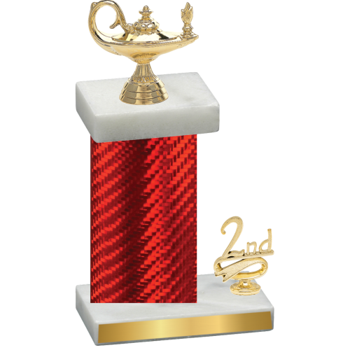 Accented Single Red Carbon Fiber Second Place Academics Trophy