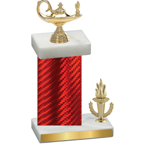 Accented Single Red Carbon Fiber Victory Academics Trophy