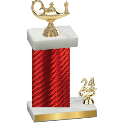 Accented Single Red Carbon Fiber Year Academics Trophy