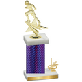 Accented Single Purple Carbon Fiber First Place Football Trophy