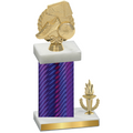 Accented Single Purple Carbon Fiber Victory Soccer Trophy