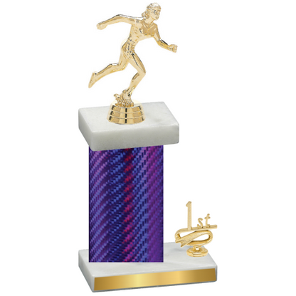 Accented Single Purple Carbon Fiber First Place Running Trophy