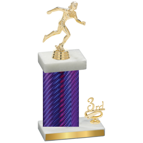 Accented Single Purple Carbon Fiber Third Place Running Trophy