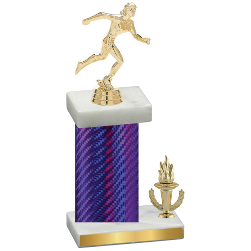 Accented Single Purple Carbon Fiber Victory Running Trophy