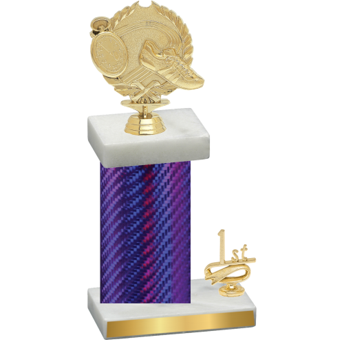 Accented Single Purple Carbon Fiber First Place Running Trophy