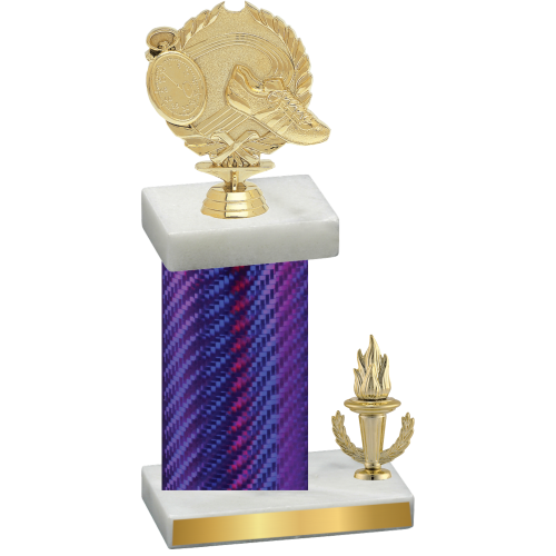 Accented Single Purple Carbon Fiber Victory Running Trophy