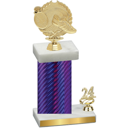 Accented Single Purple Carbon Fiber Year Running Trophy