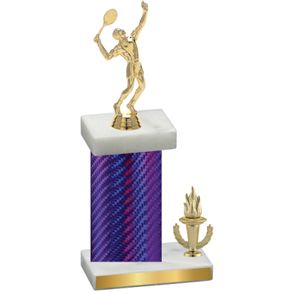 Accented Single Purple Carbon Fiber Victory Tennis Trophy