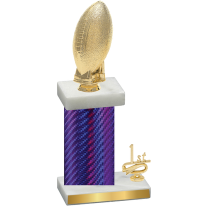 Accented Single Purple Carbon Fiber First Place Football Trophy