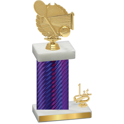 Accented Single Purple Carbon Fiber First Place Tennis Trophy