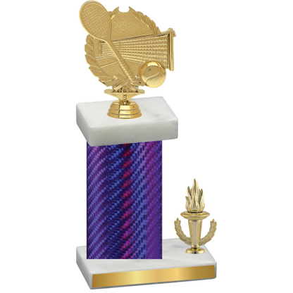 Accented Single Purple Carbon Fiber Victory Tennis Trophy