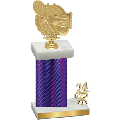 Accented Single Purple Carbon Fiber Year Tennis Trophy