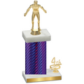 Accented Single Purple Carbon Fiber Fourth Place Wrestling Trophy