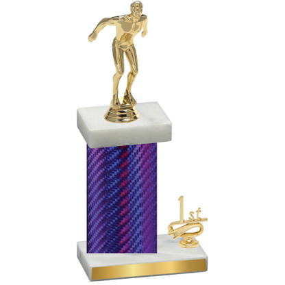 Accented Single Purple Carbon Fiber First Place Swimming Trophy