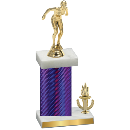 Accented Single Purple Carbon Fiber Victory Tennis Trophy