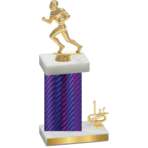 Accented Single Purple Carbon Fiber First Place Football Trophy